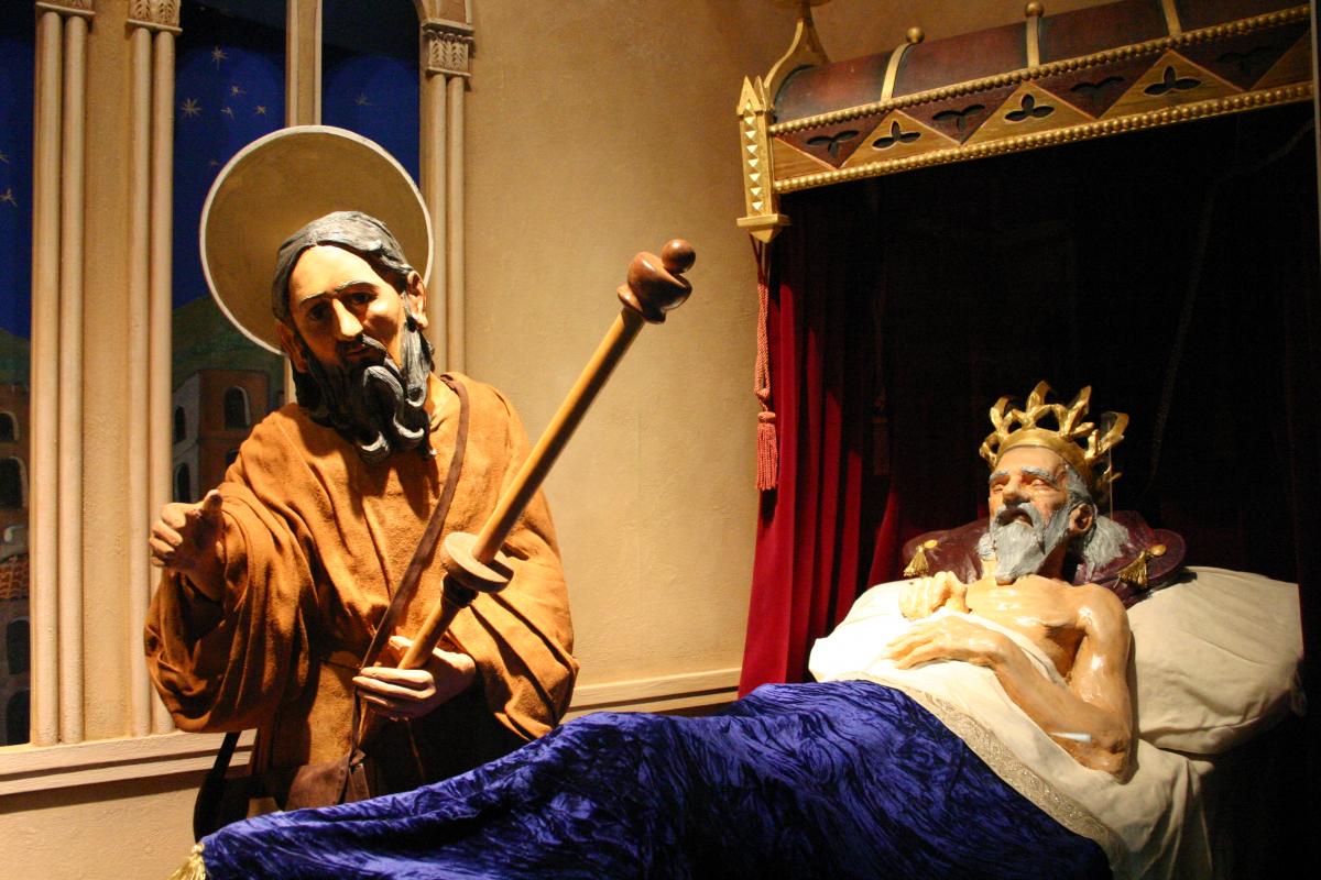 Mise en scène du songe de Charlemagne à l'aire d'Hastingues © S Vaissiere