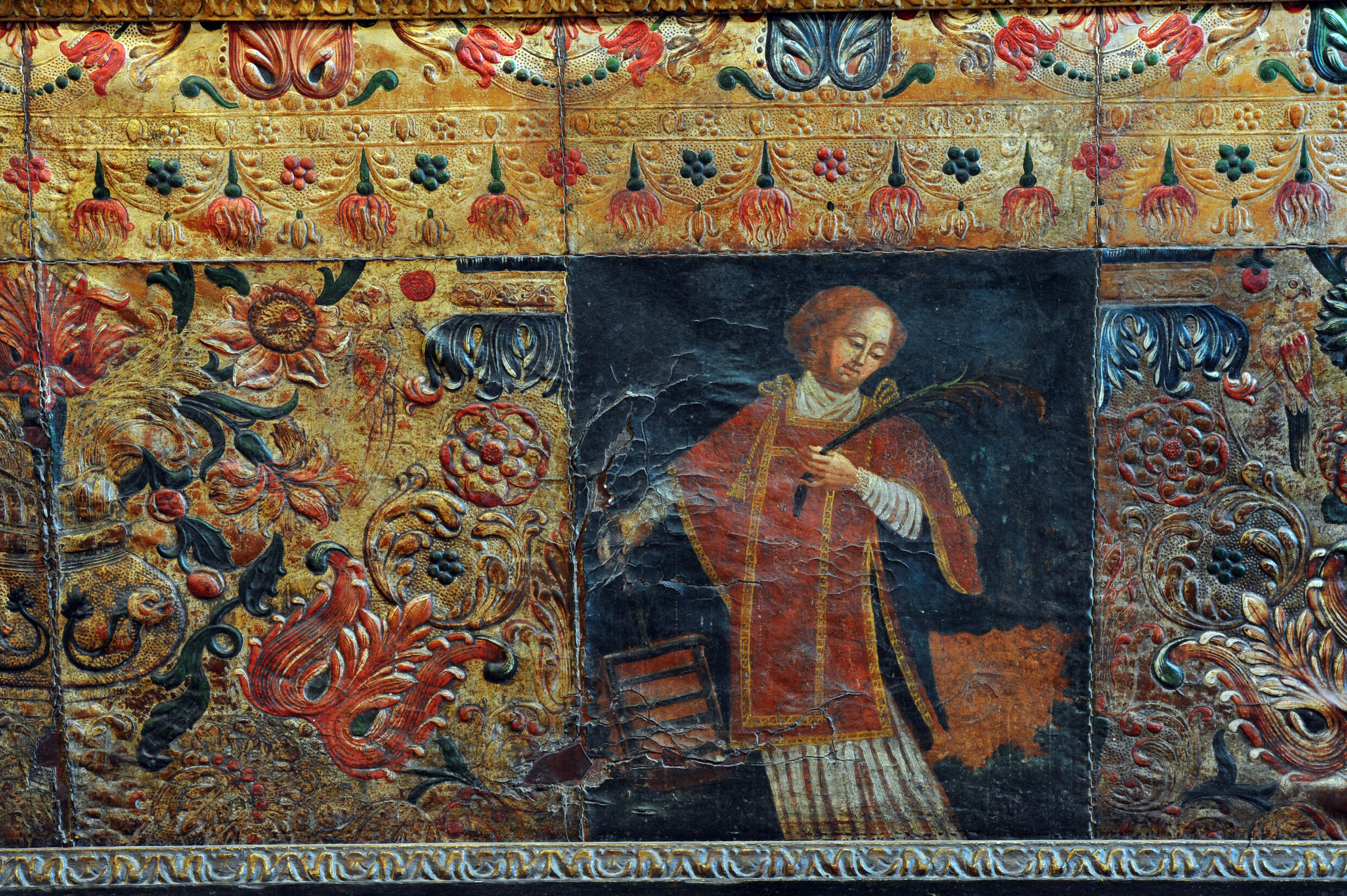 St-Laurent devant d'autel en cuir d'Espagne - Jézeau ©AFCC JJGelbart